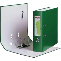 Папка-регистратор с арочн.мех.Комус Экономи 80мм,зелая,ПБП1,карм.кор,мет.уг