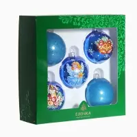 Ёлочные шары &laquo;Рождественские&raquo;, d=6 см, набор 5 шт., МИКС