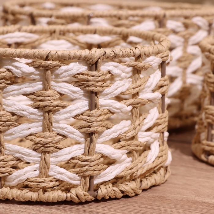 Набор плетёных корзин, 3 шт, 23х19х15 см Набор плетёных корзин, 3 шт, 23х19х15 см