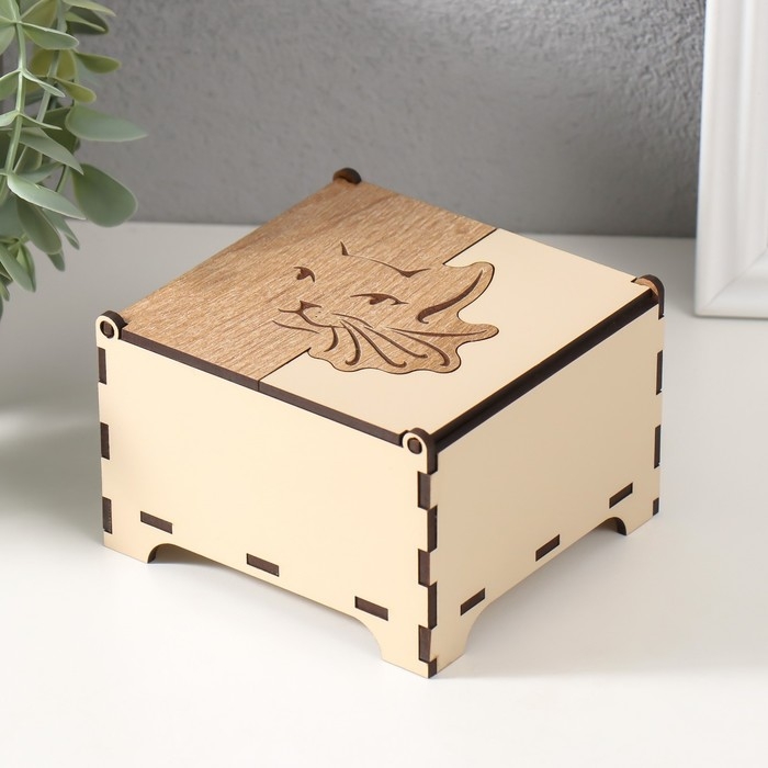 Шкатулка комбинированная  Шкатулка комбинированная "Кошка" 10,5х10х7 см