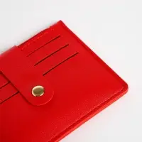 Картхолдер с монетницей на молнии, цвет красный