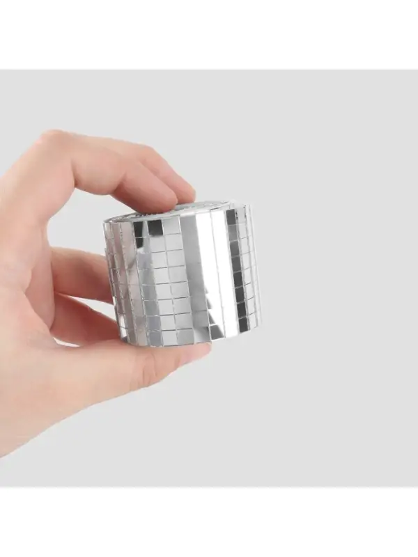 Зеркальная мозаика клеевая, 0.5&times;0.5 см, 8 рядов 4 см, 91&plusmn;2 см, серебряное стекло