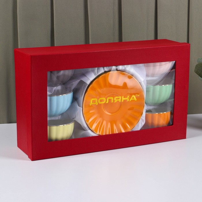 Сервиз фарфоровый чайный Доляна «Вивьен», 12 предметов: 6 чашек 200 мл, 6 блюдец d=15 см, цвет МИКС Сервиз фарфоровый чайный Доляна «Вивьен», 12 предметов: 6 чашек 200 мл, 6 блюдец d=15 см, цвет МИКС