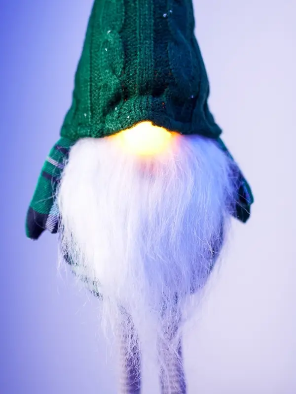 Фигура текстиль «Гном в зелёном» 54 см, 1 LED, от батареек AG13×3, свечение тёплое белое