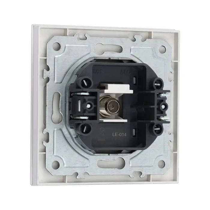 Розетка телевизионная TOT Matte Glass, стекло, скрытая, одноместная, серебристая