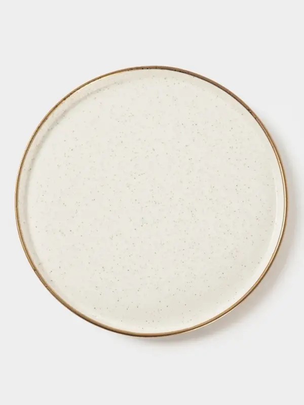 Блюдо фарфоровое сервировочное с бортиком Magistro Poursephona, d=25.5 см, бежевый