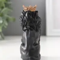 Фигура «Лев в короне», 9×4×6.5 см, чёрная