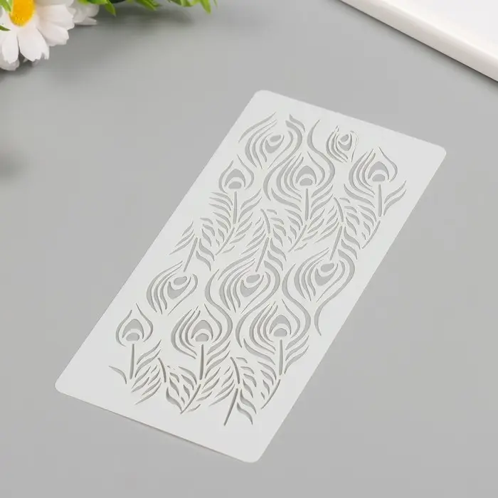 Трафарет пластик  Трафарет пластик "Перья павлина" 10х20 см