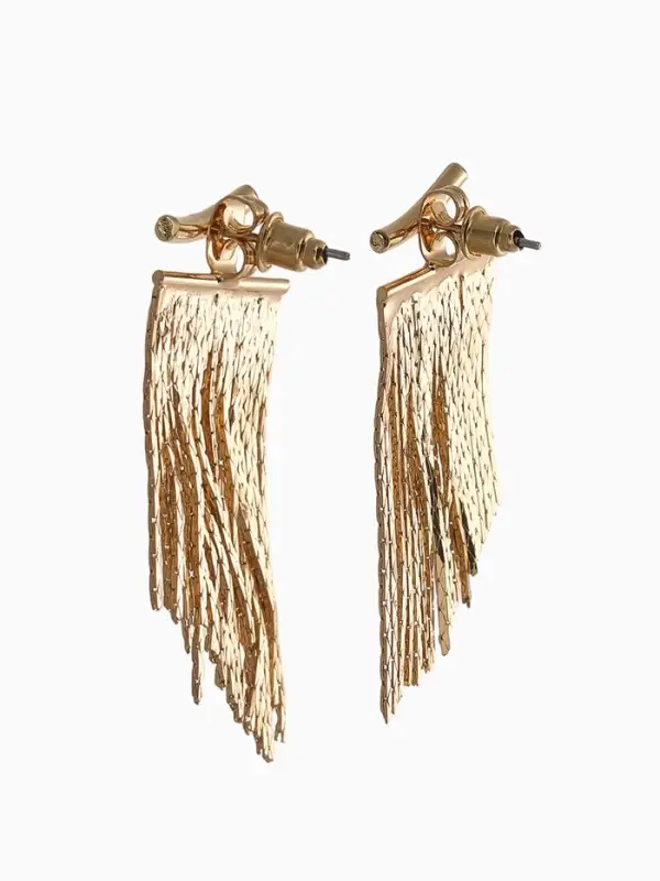 Серьги металл &laquo;Цепной водопад&raquo;, цвет золото