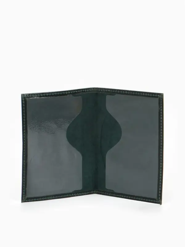 Обложка для паспорта, с гербом, рельефная, зелёная