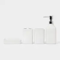 Набор для ванной &laquo;Кристаль&raquo;, 4 предмета, дозатор для мыла, 2 стакана, мыльница