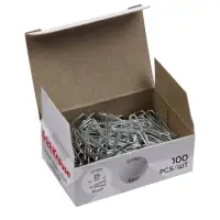 Скрепки канцелярские 25 мм, 100 штук, ErichKrause, никелированные, треугольные, картонная упаковка