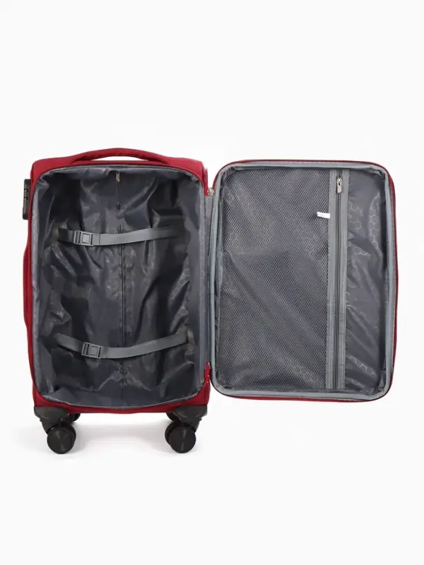 Чемодан на колёсах TEXTURA, кодовый замок, с увеличением, 36&times;25&times;58 см, 20", красный