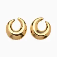 Серьги металл &laquo;Кольца&raquo;, полумесяц, цвет золото