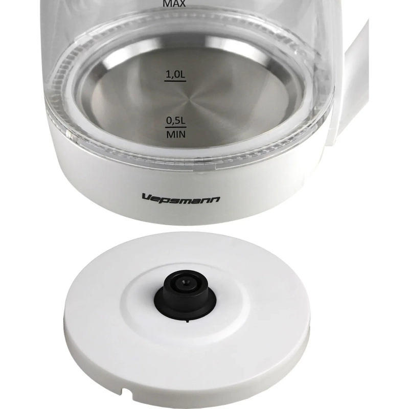 Чайник VEPSMANN VN-192, электрический,1,8 л/2000 Вт,белый