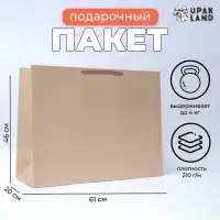 Пакет подарочный ламинированный горизонтальный &laquo;Ваниль&raquo;, XXL 61&times;46&times;20 см