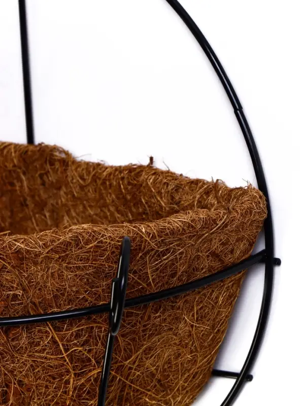 Кашпо настенное d=20 см, с кокосовым вкладышем Кашпо настенное d=20 см, с кокосовым вкладышем