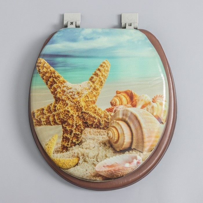 Сиденье для унитаза с крышкой, мягкое, коричневое, МИКС Сиденье для унитаза с крышкой, мягкое, коричневое, МИКС