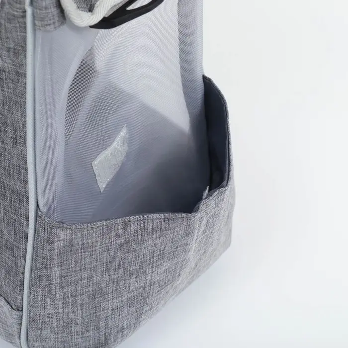 Сумка-переноска для животных, 24&times;25&times;41 см, с раздвижным окном, серая