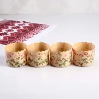 Форма для кулича бумажная «Розы», 6×4.5 см, МИКС