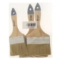 Набор кистей ТУНДРА, натуральная щетина, деревянная рукоятка, 3-4-5" (75, 100, 125 мм),3 шт.