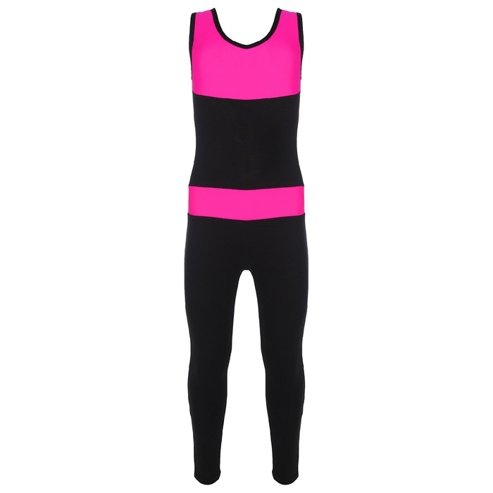 Комбинезон для гимнастики и танцев Grace Dance, р. 32, цвет чёрный/фуксия Комбинезон для гимнастики и танцев Grace Dance, р. 32, цвет чёрный/фуксия