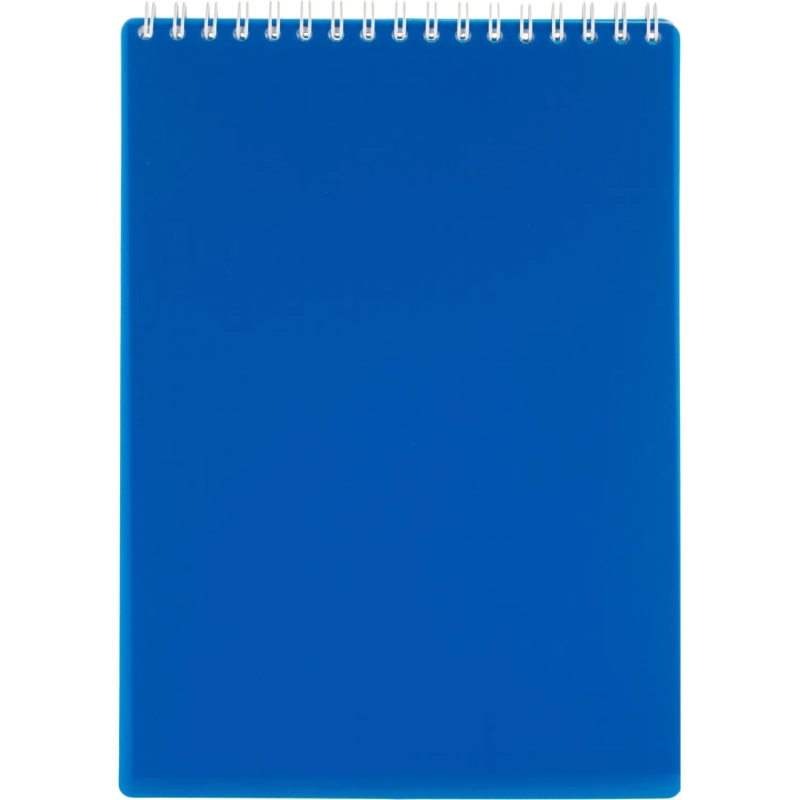 Блокнот А5 80 л. Attache Economy, мет.гребень,пласт.обл,синий, клетка
