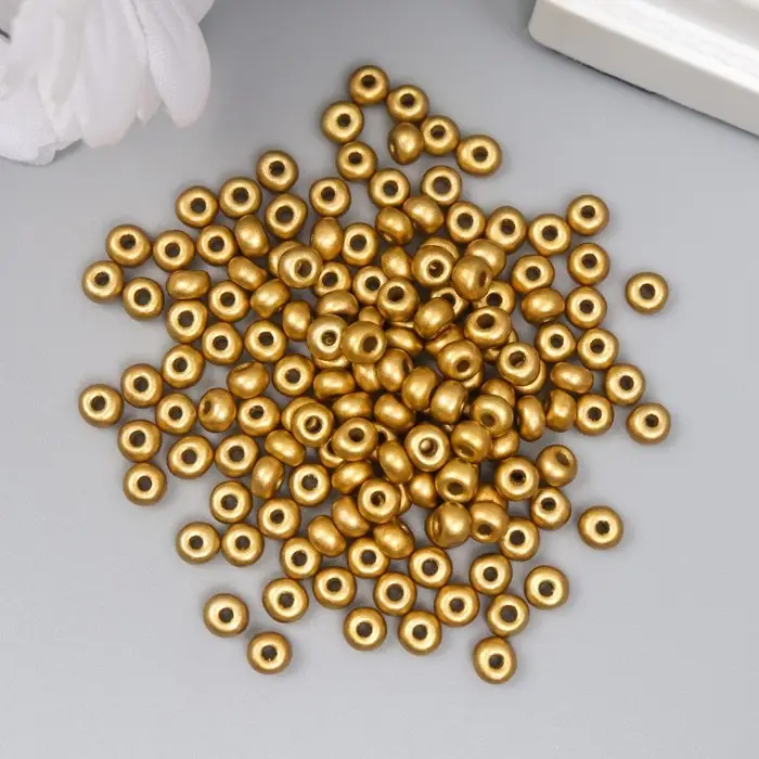 Бисер стекло 6/0  Бисер стекло 6/0 "Металлик. Золото" 10 гр
