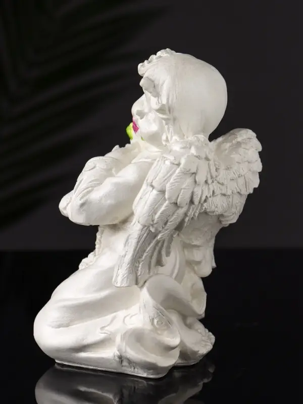 Фигурка гипс &laquo;Ангел с букетиком&raquo;, 15&times;8&times;9 см, перламутр