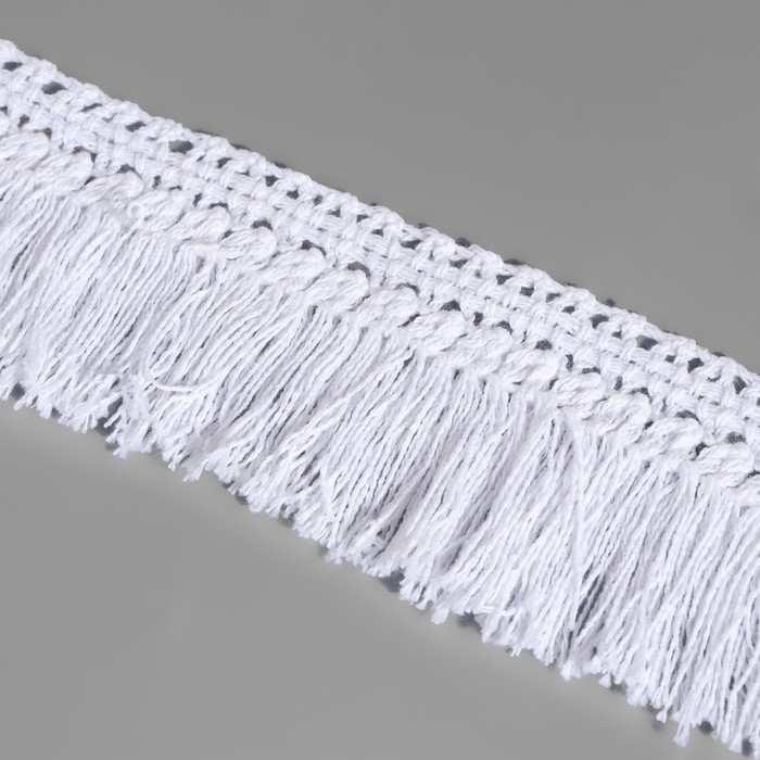 Тесьма декоративная «Бахрома», 35 мм, 10 ± 1 м, цвет белый Тесьма декоративная «Бахрома», 35 мм, 10 ± 1 м, цвет белый