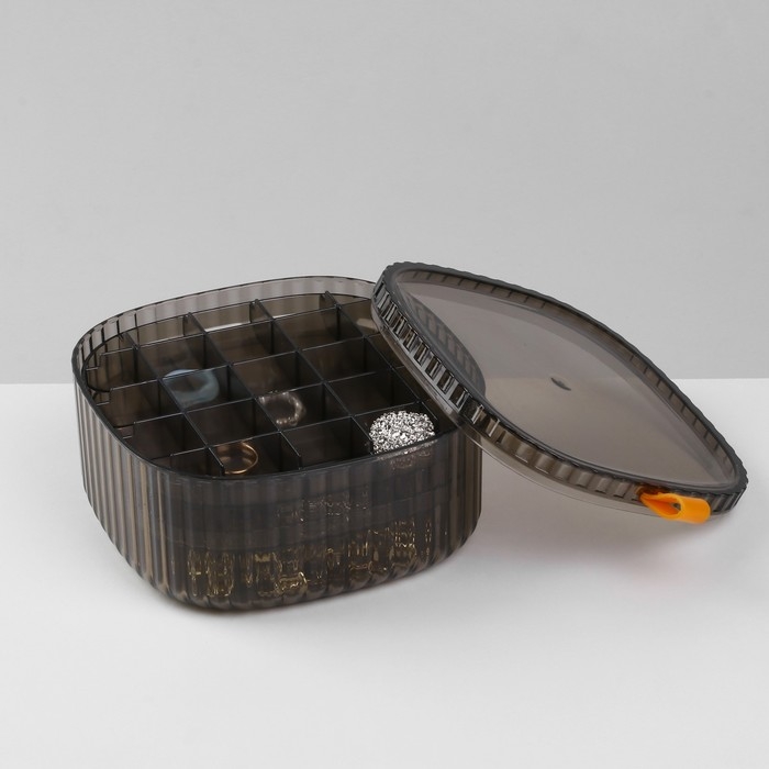 Органайзер для хранения украшений «Лео» 3 уровня, 32 ячейки, 15×15×7,5 см, цвет коричневый Органайзер для хранения украшений «Лео» 3 уровня, 32 ячейки, 15×15×7,5 см, цвет коричневый