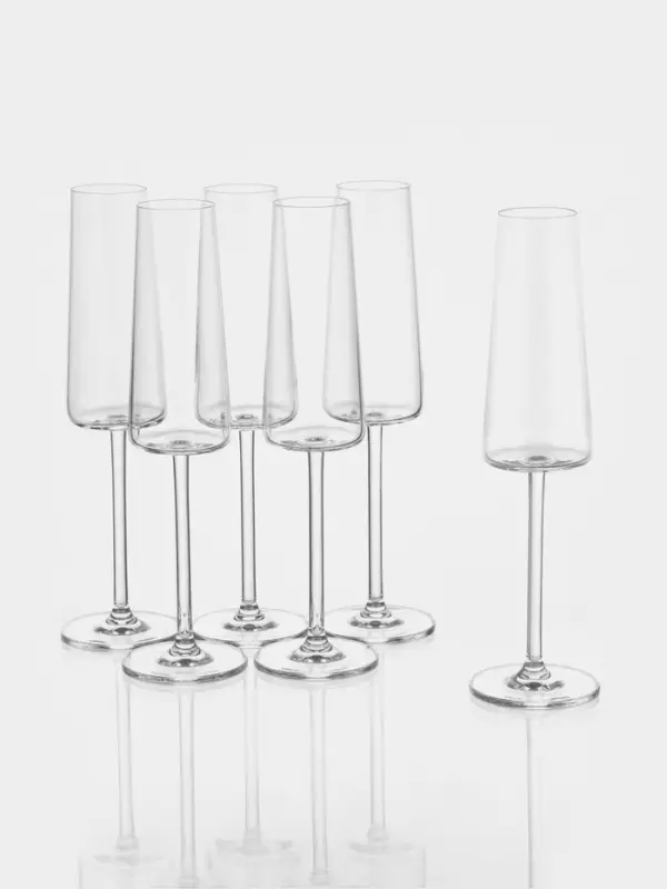 Набор бокалов для шампанского &laquo;Рэй&raquo;, 180 мл, 6 шт., хрустальное стекло, прозрачный