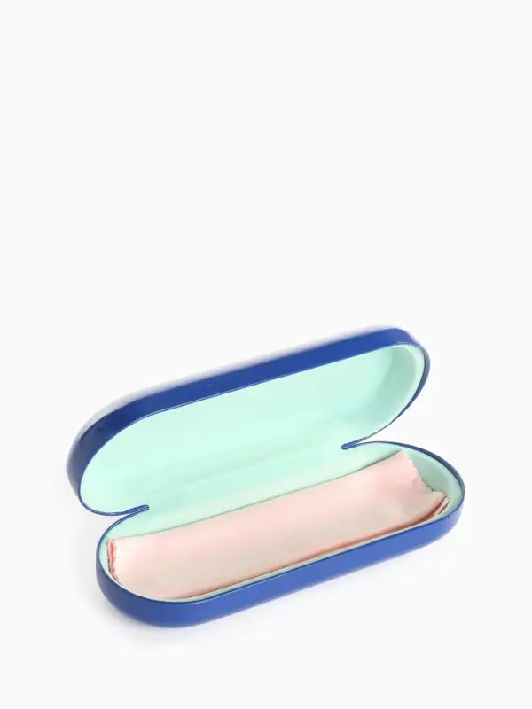 Футляр для очков на хлопушке, однотонный, размер 16&times;6&times;3.5 см, синий