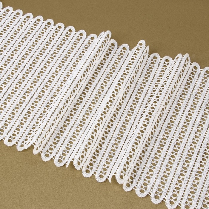 Кружевная эластичная ткань, 190 мм × 2,7 ± 0,5 м, цвет белый Кружевная эластичная ткань, 190 мм × 2,7 ± 0,5 м, цвет белый