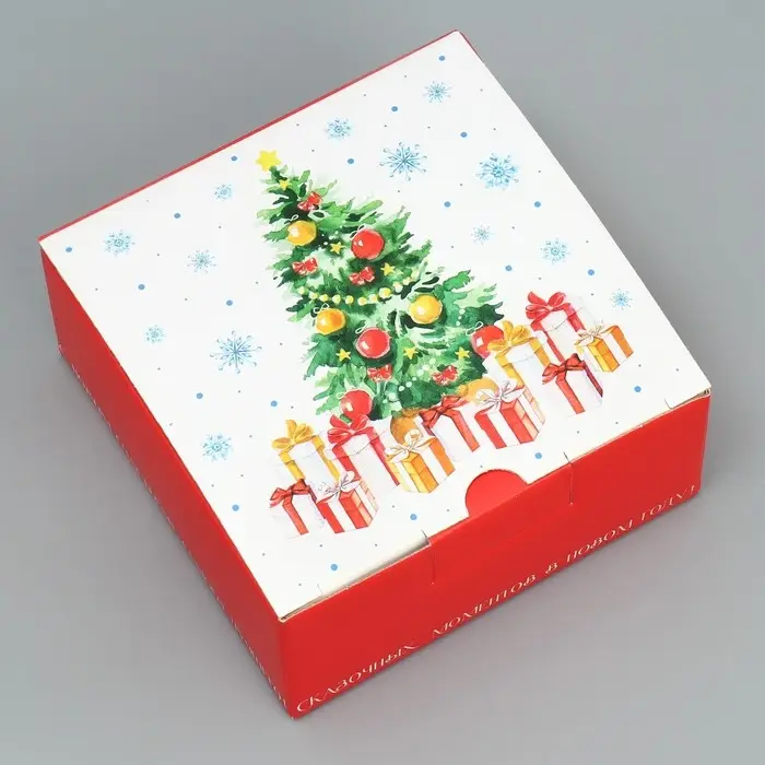 Коробка подарочная новогодняя складная «Сказочных моментов», 15 х 15 х 7 см Коробка подарочная новогодняя складная «Сказочных моментов», 15 х 15 х 7 см