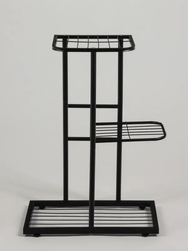 Подставка для цветов Greengo, 3 полки, 43&times;22&times;57 см, напольная, металл, чёрная