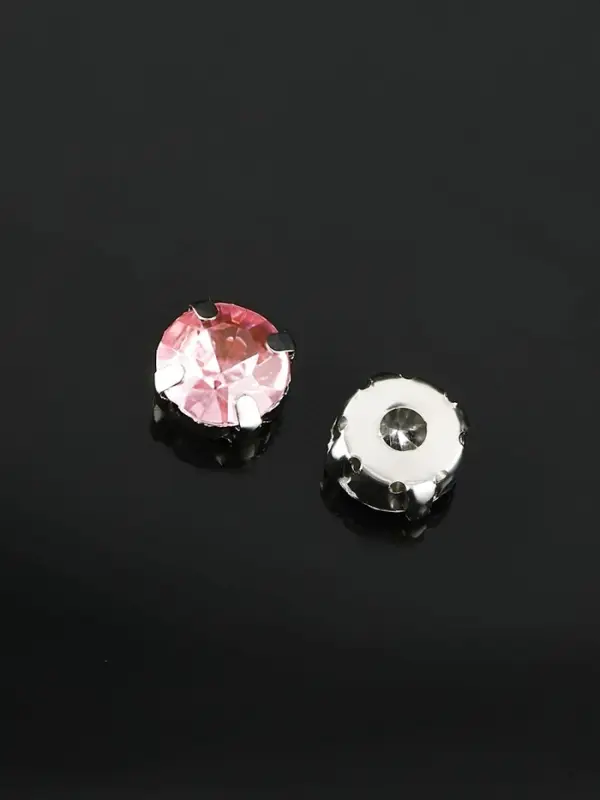 Стразы пришивные «Шатон», круглые, в цапах, d=10 мм, 20 шт., розовые Стразы пришивные «Шатон», круглые, в цапах, d=10 мм, 20 шт., розовые