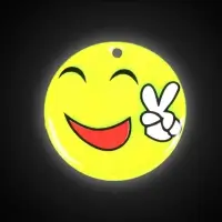 Светоотражающий элемент &laquo;Смайлик-мир&raquo;, двусторонний, d=5 см, цвет жёлтый