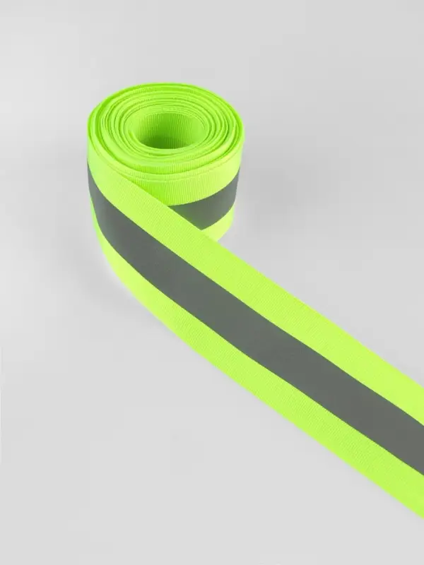Светоотражающая лента-стропа, 40 мм, 5&plusmn;1 м, салатовая