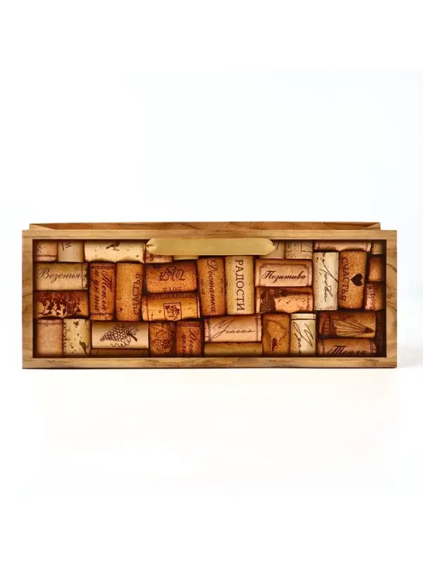 Пакет под бутылку &laquo;Пробки&raquo;, 36&times;10&times;13 см