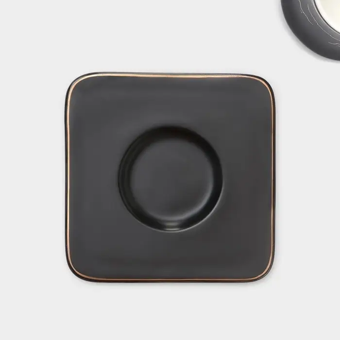 Набор кофейный &laquo;Мейси&raquo;, 12 предметов: 6 чашек 100 мл, 6 блюдец d=11 см, керамика, чёрный