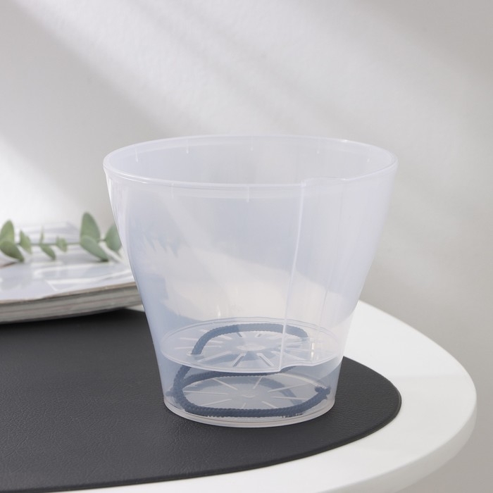 Кашпо для цветов со вставкой «Афина», 1 л, цвет прозрачный Кашпо для цветов со вставкой «Афина», 1 л, цвет прозрачный