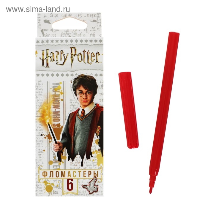 Фломастеры 6 цветов  Фломастеры 6 цветов "Гарри Поттер", картонная коробка, европодвес