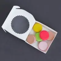 Подарочная коробка сборная с окном, белый, 11.5×11.5×3 см