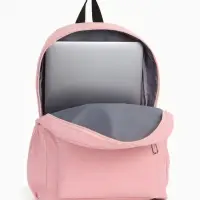 Рюкзак школьный на молнии, с карманами, с принтом, размер 30&times;12&times;43 см, розовый