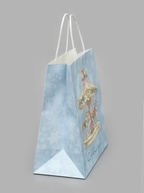 Пакет подарочный крафтовый &laquo;Новогодние праздники&raquo;, 22&times;25&times;12 см