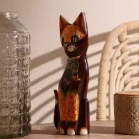 Интерьерный сувенир "Кошка с совой" 30 см