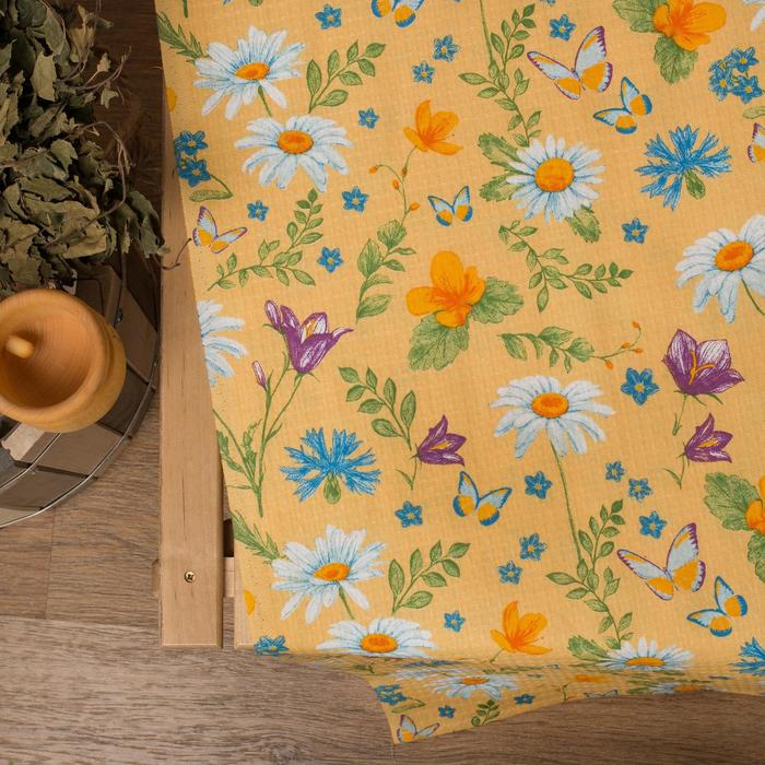 Простыня для бани Простыня для бани "Русское поле" 145х 180 см, хлопок вафельное полотно