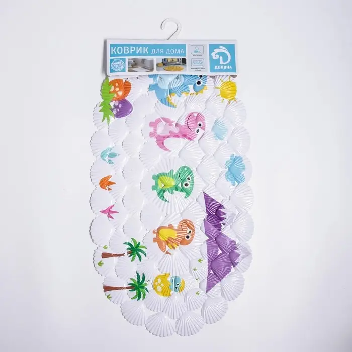 Коврик противоскользящий в ванну на присосках Доляна «Семья», 38×68 см Коврик противоскользящий в ванну на присосках Доляна «Семья», 38×68 см