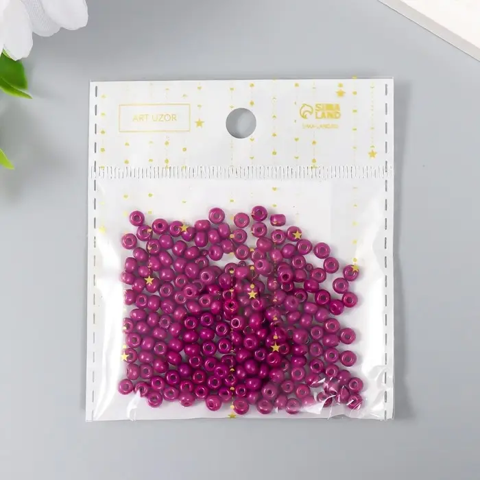 Бисер стекло 6/0  Бисер стекло 6/0 "Баклажановый" 15 гр